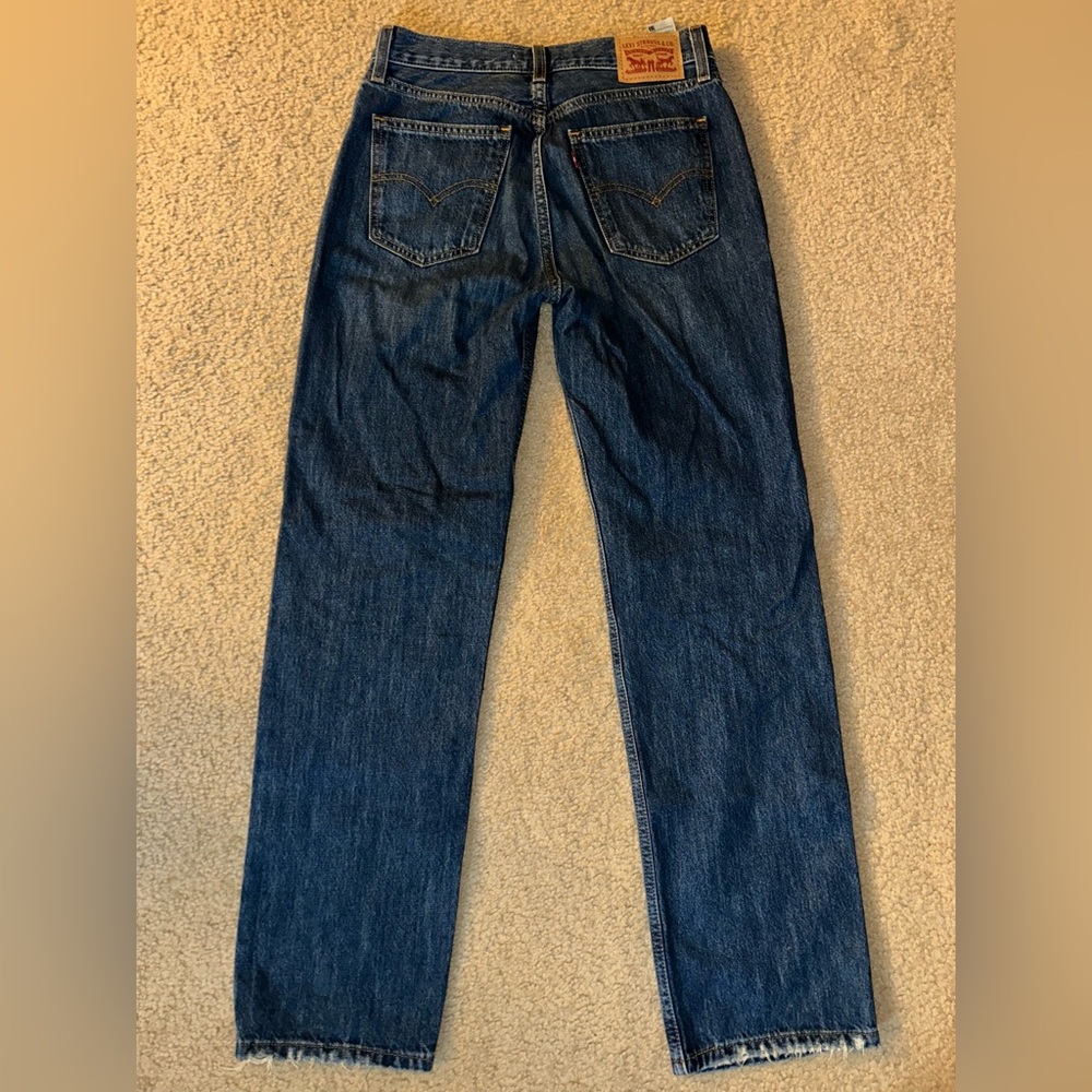 Levi's Straight Leg Jeans in Dark Blue Denim - Picture 4 of 5